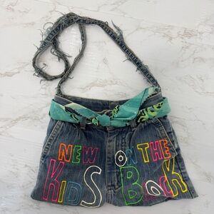 VINTAGE 80s New Kids On The Block denim shoulder BAG